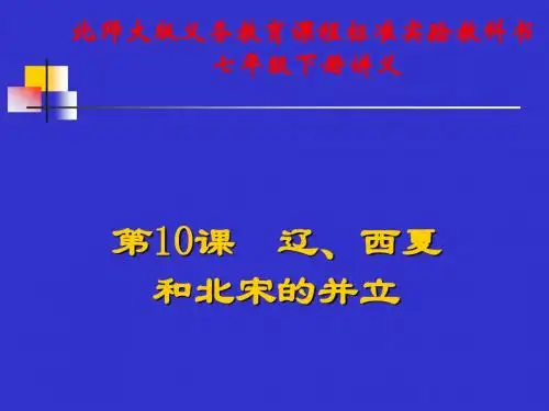 第10课辽、西夏和北宋的并立