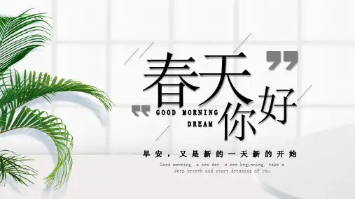 绿色小清新你好春天计划总结PPT模板