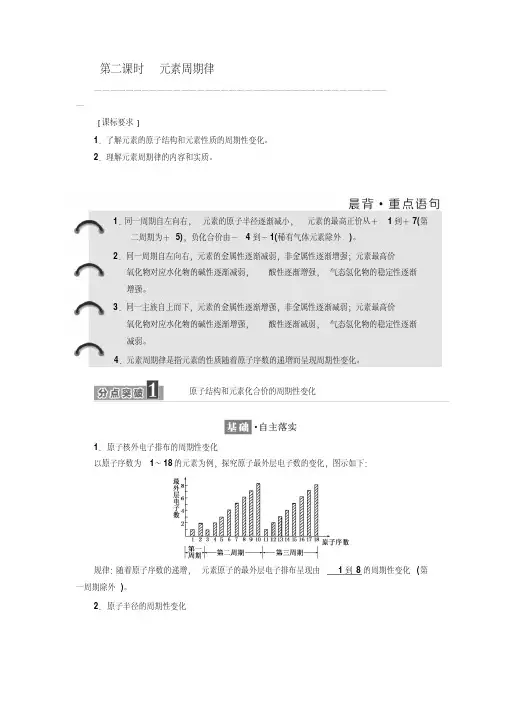 元素周期律-人教版高一化学必修2讲义