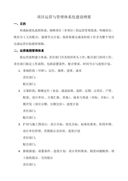 项目运营与管理体系化建设纲要