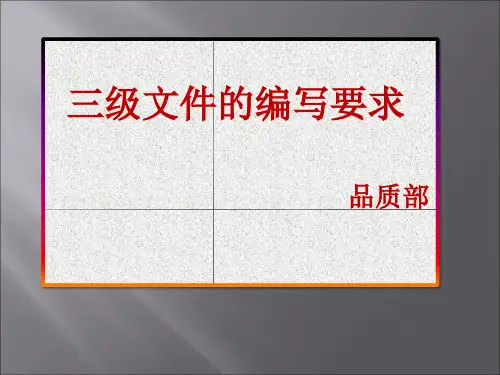 三级体系文件编写工作要求