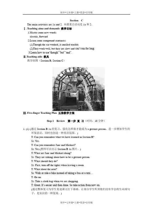 湘教版-英语-九上-Topic 3 (SectionC教案) (2)