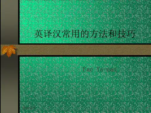 英译汉常用的方法和技巧