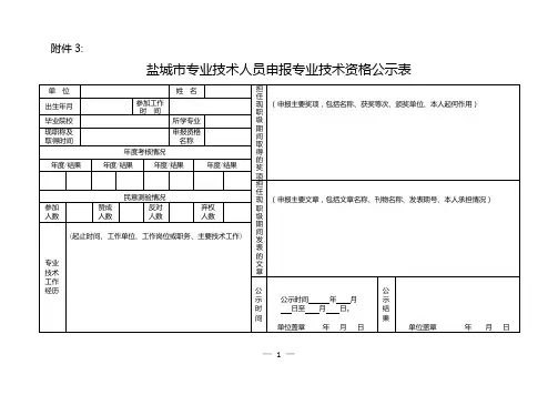 3 盐城市专业技术人员申报专业技术资格公示表