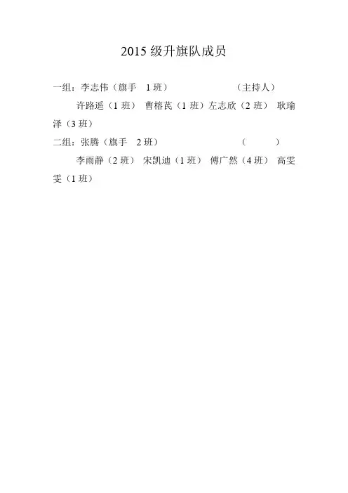 2015级升旗队成员