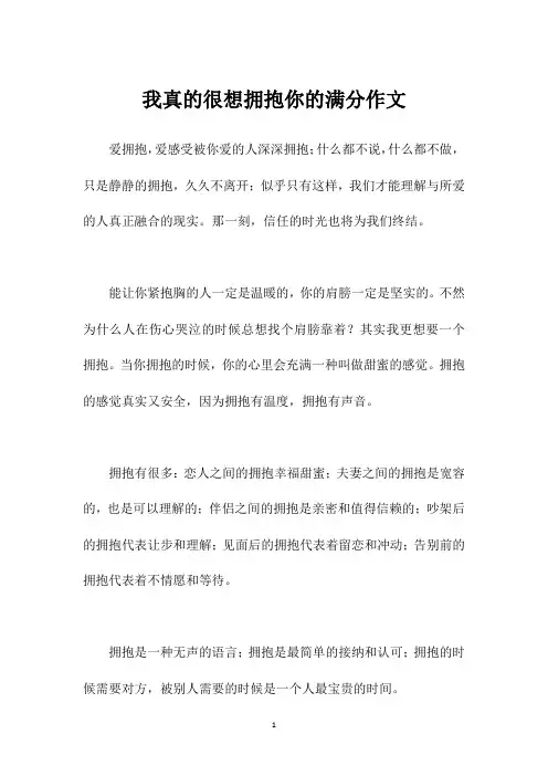我真的很想拥抱你的满分作文