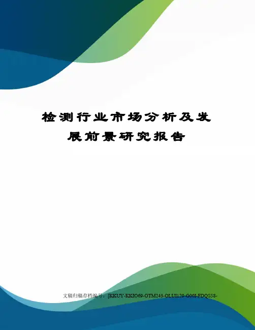 检测行业市场分析及发展前景研究报告(终审稿)