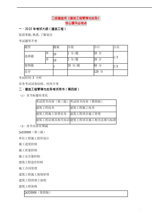 二级建造师考试笔记建筑工程管理与实务重点归纳 (1)