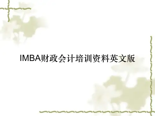 IMBA财政会计培训资料英文版