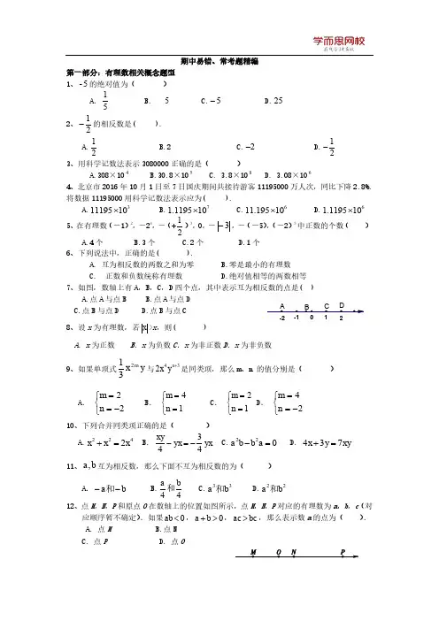 期中易错常考题试题
