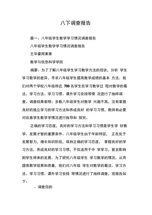 八下调查报告