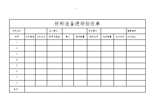 材料设备进场验收单