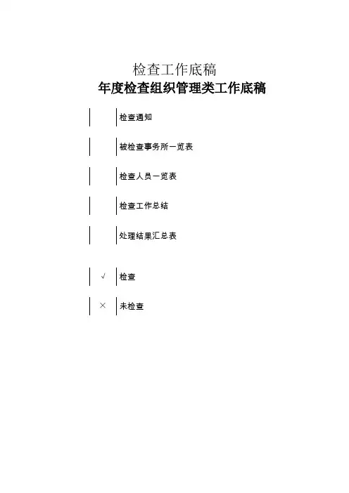 检查工作底稿