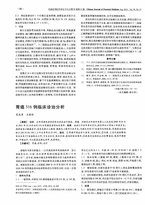 胃癌316例临床诊治分析