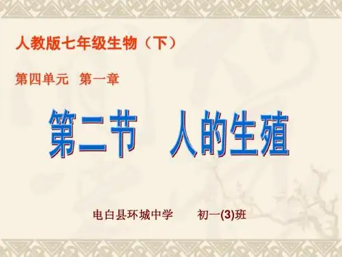 初一生物：《人的生殖》课件(人教版七年级下)