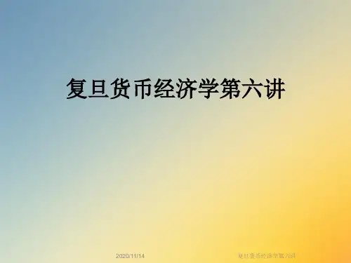 复旦货币经济学第六讲