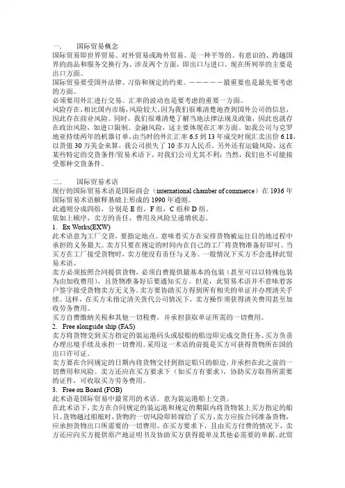 国际贸易知识