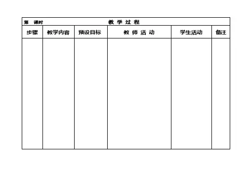 教 学 过 程