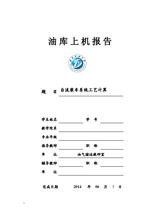 油库设计上机报告