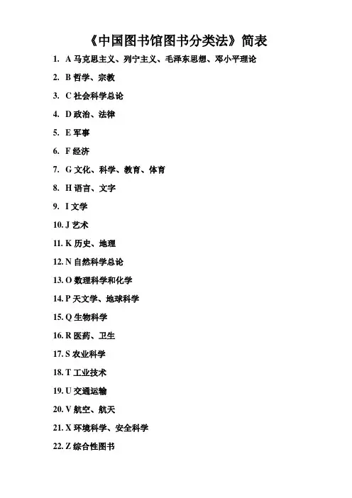 中国图书分类表