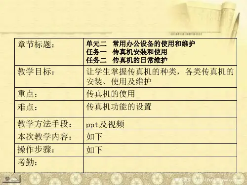 传真机使用及维护