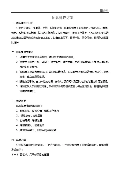 团队建设方案 3