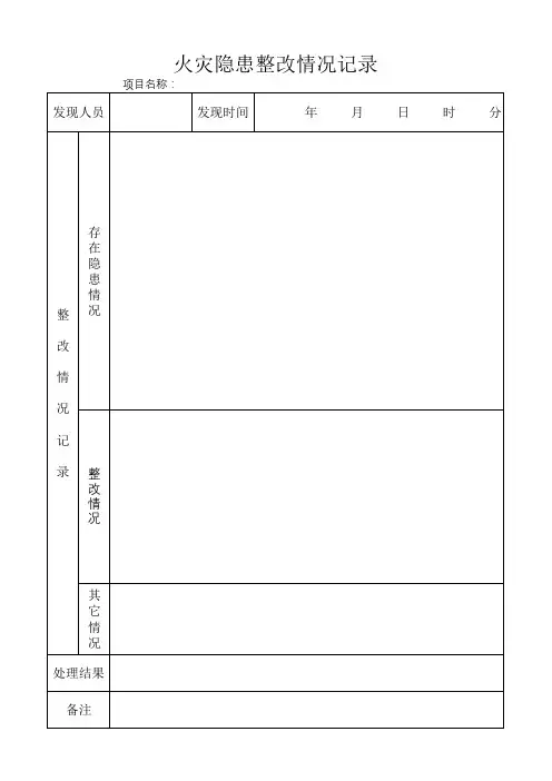 07 火灾隐患整改情况记录表