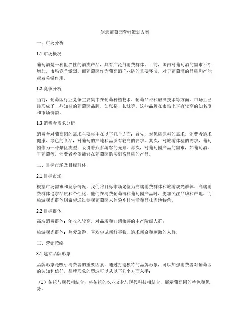创意葡萄园营销策划方案