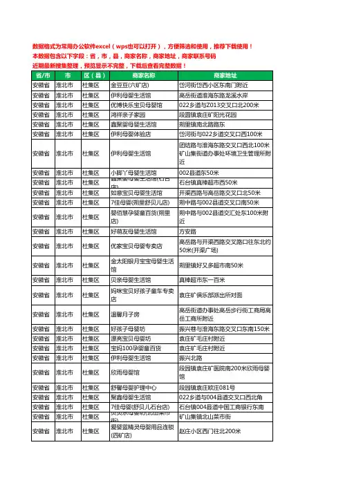 2020新版安徽省淮北市杜集区月子服务工商企业公司商家名录名单黄页联系号码地址大全30家