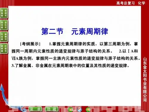高三化学复习元素周期律