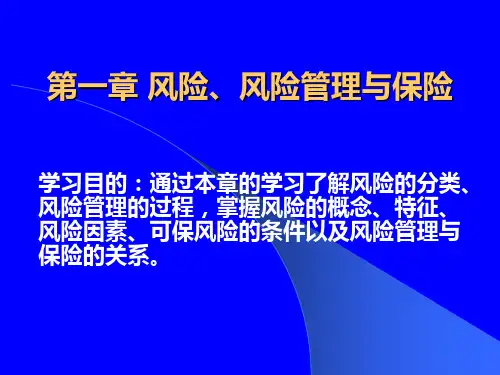 第1章风险、风险管理与保险重点讲解