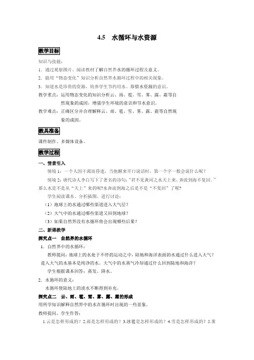 4.5  水循环与水资源