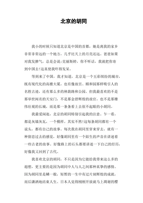 北京的胡同—作文
