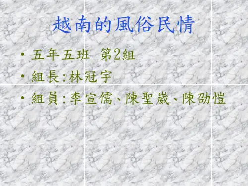 越南的风俗民情ppt