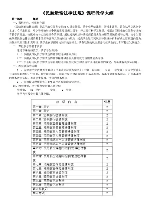 民航运输法律法规