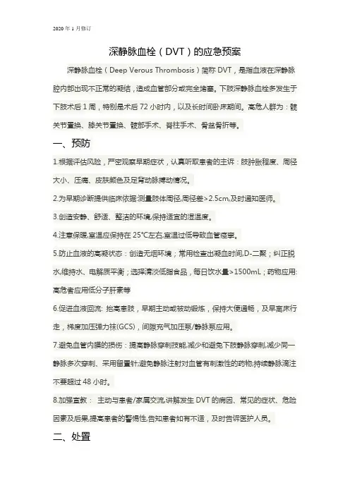 2.下肢深静脉血栓的应急预案