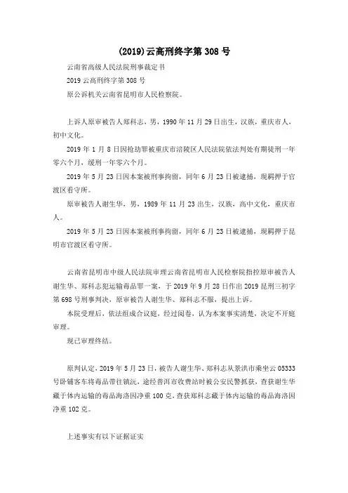 最新-(2019)云高刑终字第32019号 精品