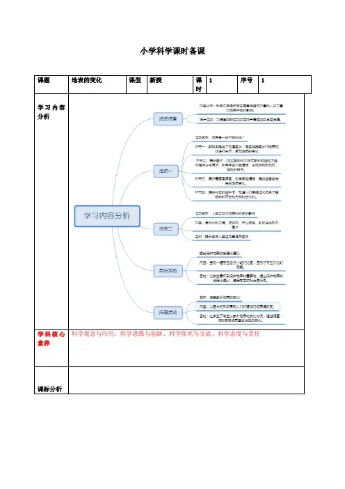 科学五上第一单元《6.地表的变化》备课