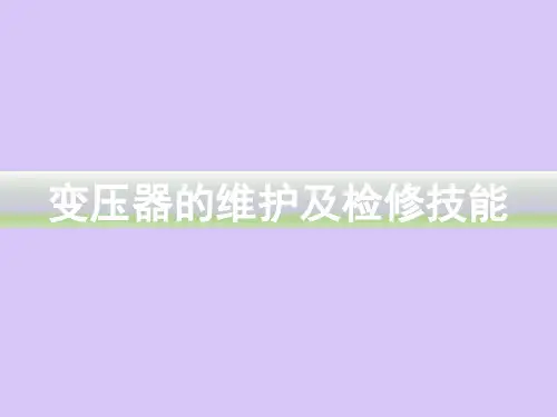 变压器的维护及检修技能培训PPT课件