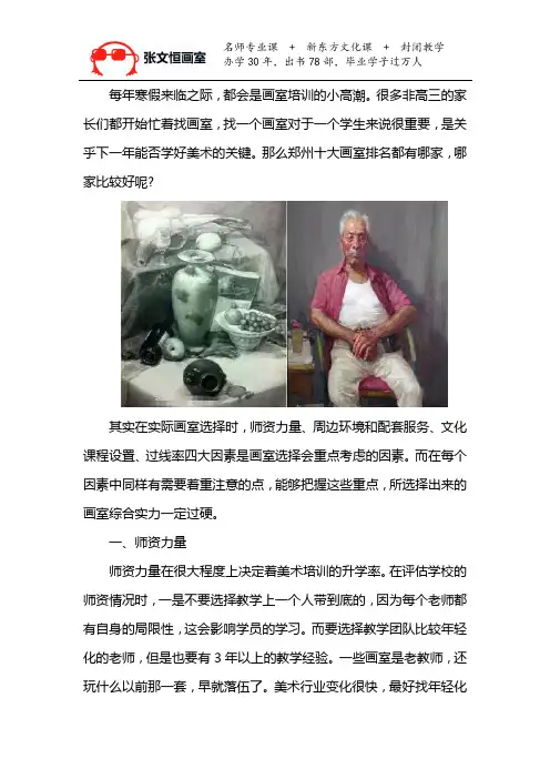 郑州画室十大排名-张文恒画室