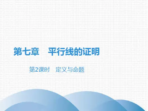 第7章第2课时 定义与命题-北师大版八年级数学上册课件(共21张PPT)