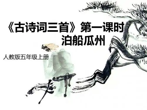 古诗词三首 人教版五年级上册 说课 课件