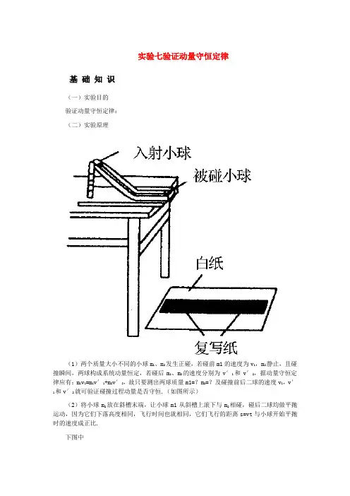 高中物理 实验七验证动量守恒定律解析