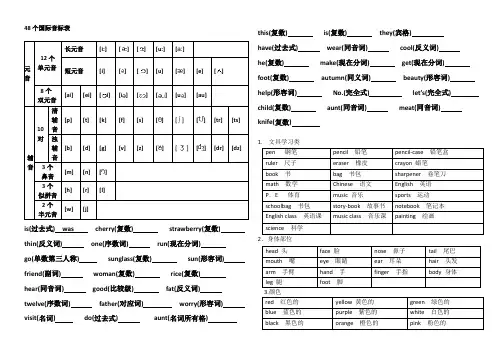 48个国际音标表1