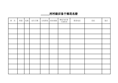 村级后备干部花名册