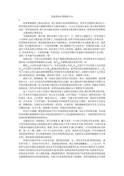 支教老师心得感悟大全
