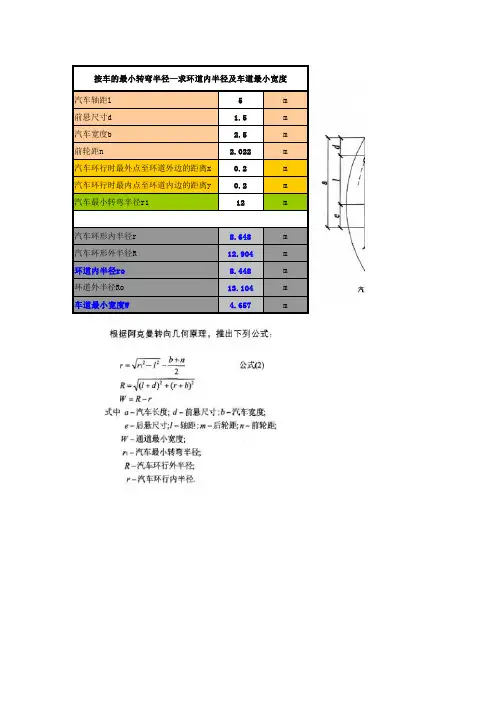 汽车转弯半径计算器