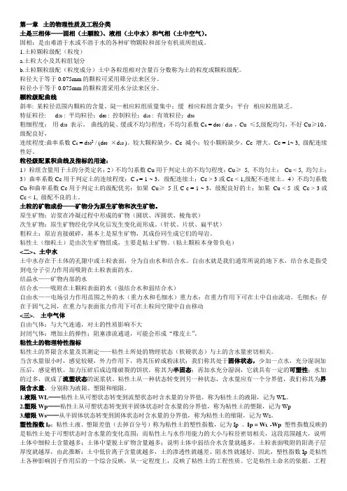 哈工大_土力学复习笔记1