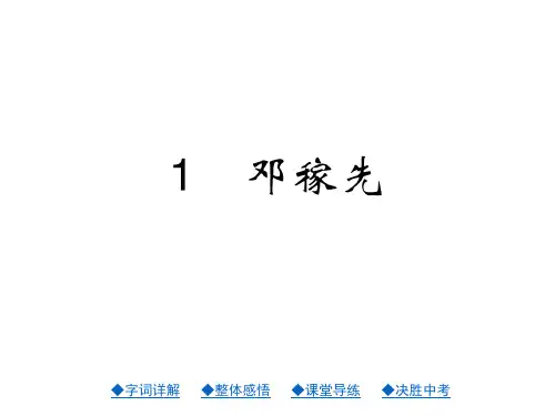 2017-2018学年七年级语文下册新版课件(人教版)：1邓稼先 (共31张PPT)