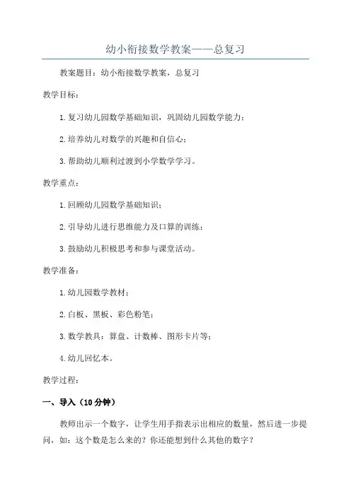 幼小衔接数学教案——总复习